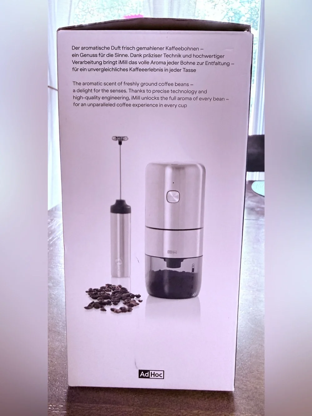 AdHoc i.Mill Electric Coffee Grinder in Silver